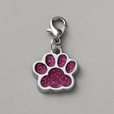 Zinc Alloy Enamel Glitter Powder Pendant Decoration HJEW-WH0001-14P-01-1