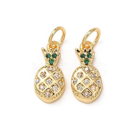 Brass Micro Pave Cubic Zirconia Charms ZIRC-I038-12G-1