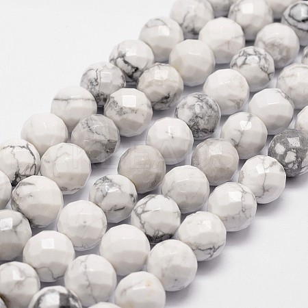 Natural Howlite Beads Strands G-G736-25-8mm-1