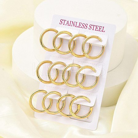 PVD Vacuum Plating 304 Stainless Steel Huggie Hoop Earrings for Women LS-EJEW-F280-07I-G-1