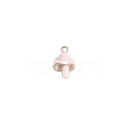 Golden Tone Alloy Enamel Mushroom Charm FIND-SZC0017-017-1