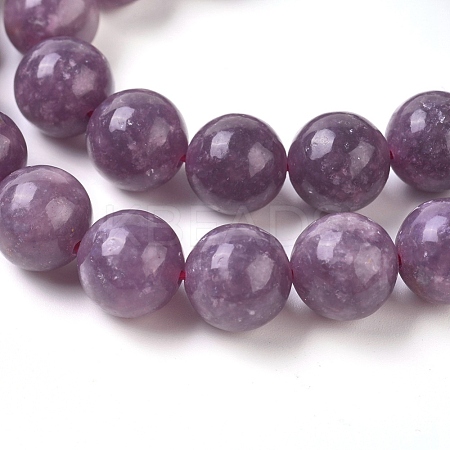 Natural Lepidolite/Purple Mica Stone Beads Strands G-L535-01-10mm-1