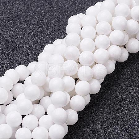 Natural Mashan Jade Round Beads Strands G-D263-8mm-XS01-1