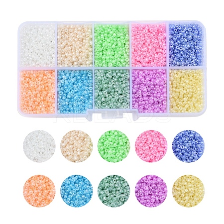 80000Pcs 10 Colors 12/0 Glass Seed Beads SEED-YW0001-33B-1