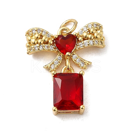 Rack Plating Brass Micro Pave Cubic Zirconia Pendants KK-P241-19G-02-1