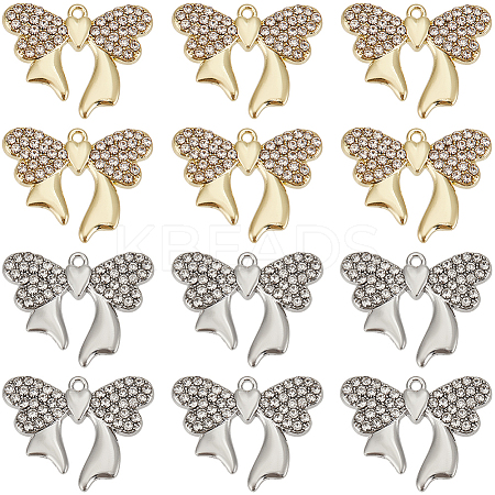 20Pcs 2 Colors Rack Plating Alloy Rhinestone Pendants FIND-SC0014-29-1