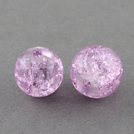 Spray Painted Crackle Glass Beads Strands CCG-Q002-10mm-04-1