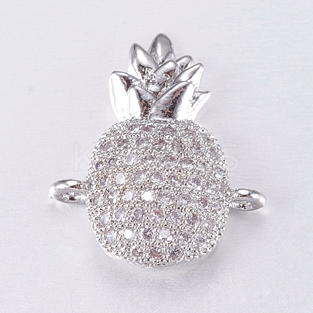 Brass Micro Pave Cubic Zirconia Links ZIRC-E135-05P-1