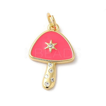 Autumn Theme Rack Plating Brass Cubic Zirconia Pendants KK-Z056-32G-03-1