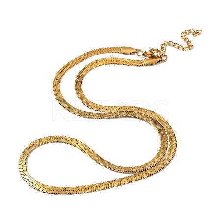 304 Stainless Steel Herringbone Chain Necklaces NJEW-P282-07G-1