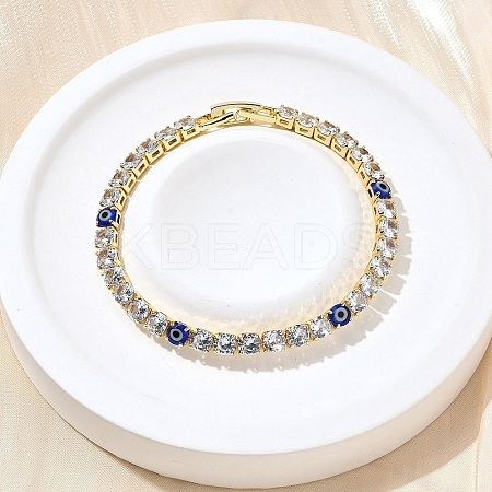 Brass Enamel Link & Charm Bracelets BJEW-Z094-02G-03A-1