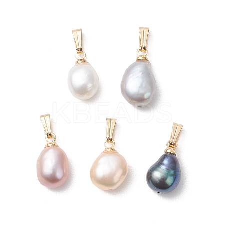 Natural Cultured Freshwater Pearl Potato Charms PALLOY-JF04844-1
