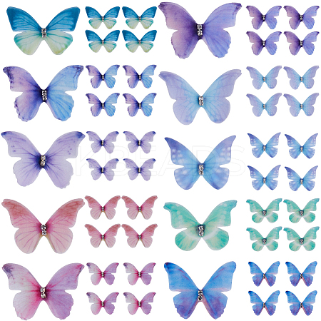 100Pcs 10 Colors Gradient Color 2-Layer Fibre Tulle Ornament Accessories FIND-SC0005-81-1