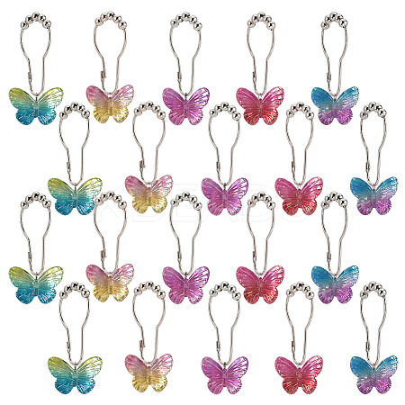 20Pcs 5 Colors Iron Shower Curtain Rings for Bathroom HJEW-OC0001-22-1
