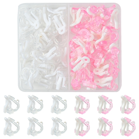40Pcs 2 Colors Plastic Clip-on Earring Findings KY-FS0001-23-1