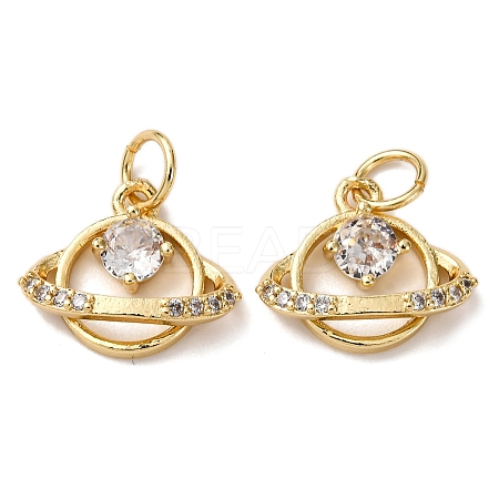 Brass Pave Clear Cubic Zirconia Charms KK-A270-1G-1