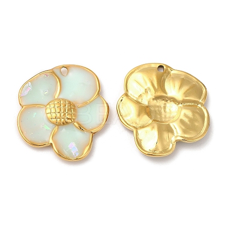 304 Stainless Steel Enamel Pendants STAS-K256-01G-02-1
