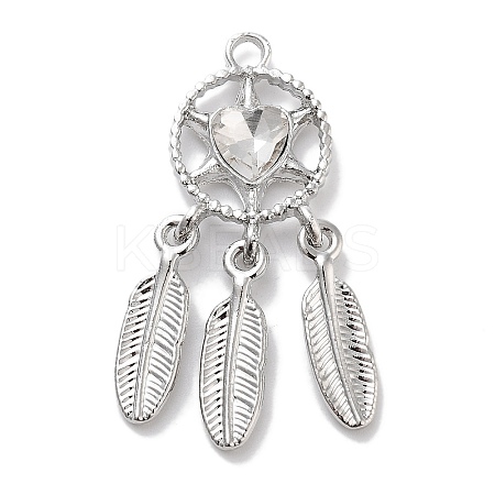 Rack Plating Alloy Rhinestone Pendants PALLOY-F311-19P-01-1