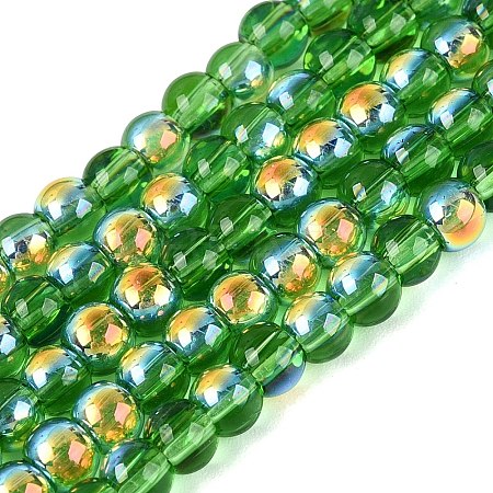 Electroplate Transparent Glass Beads Strands EGLA-Q132-4MM-A06-1