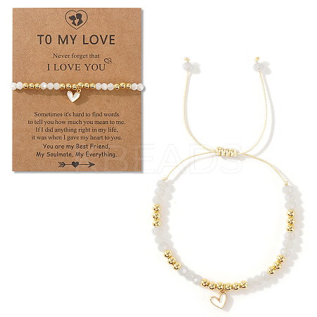 Heart Brass Enamel Charm Bracelets CK5066-13-1