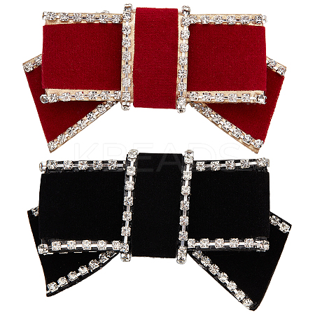 4Pcs 2 Colors Bowknot Velvet Shoe Decorations DIY-WR0004-09-1