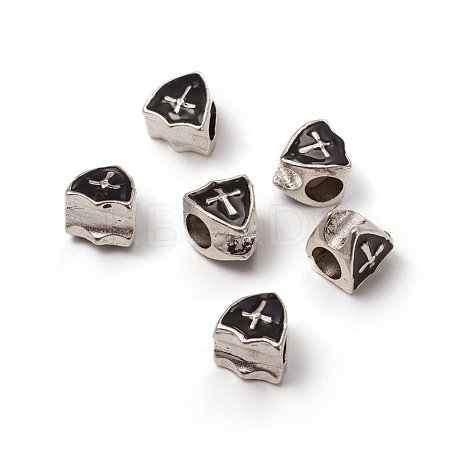 Antique Silver Plated Alloy European Beads MPDL-L030-L01-AS-1