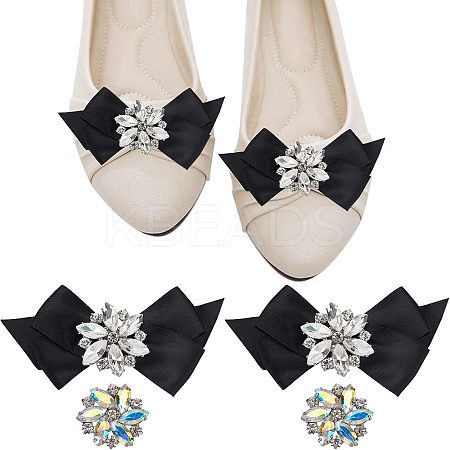 4Pcs 2 Style Glass Rhinestone Shoe Decorations FIND-NB0002-34A-1