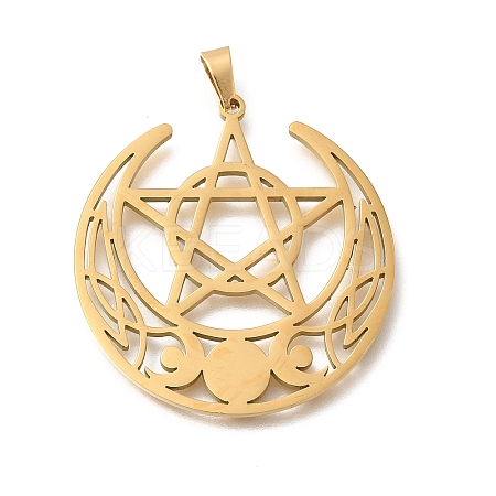 304 Stainless Steel Pendants STAS-S144-05G-C-1