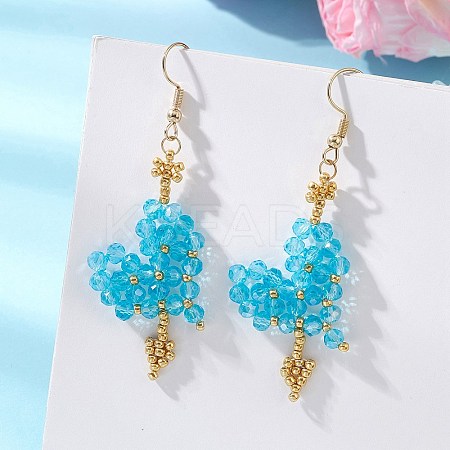 Glass Dangle Earrings EJEW-MZ00688-02-1