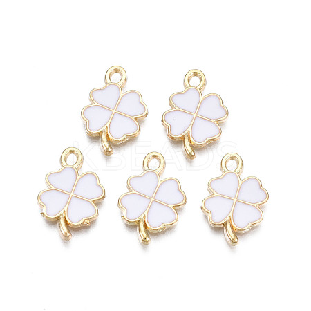 Rack Plating Alloy Enamel Pendants ENAM-N055-088-04LG-1