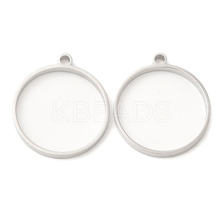 Non-Tarnish 304 Stainless Steel Open Back Bezel Flat Round Pendants LS-STAS-Z040-04B-P-1