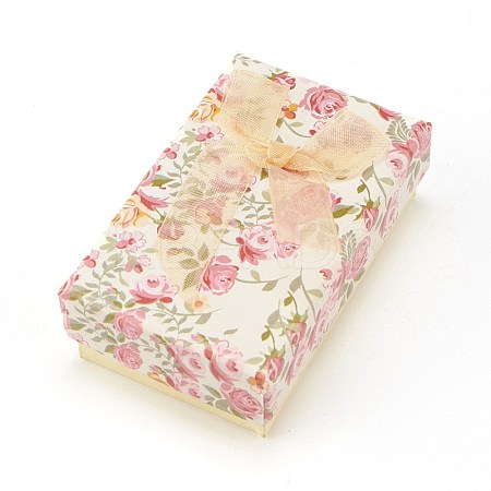 Flower Pattern Cardboard Jewelry Packaging Box CBOX-L007-003C-1