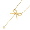 Ion Plating(IP) 304 Stainless Steel Crystal Rhinestone Bowknot Pendant Necklaces for Women NJEW-K276-27G-1