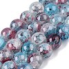 Baking Painted Crackle Glass Bead Strands DGLA-R053-03I-1-1