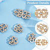 4Pcs Flower Alloy Crystal Rhinestone Adjustable Jean Button Pins FIND-CY0002-27G-6