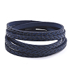 Braided Flat Single Face Imitation Leather Cords LC-T003-01B-2