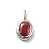 925 Sterling Silver Cubic Zirconia Oval Charms STER-S006-01S-G-1