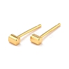 Minimalist Rectangle 925 Sterling Silver Stud Earrings EJEW-I259-06G-1