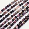 Faceted Round Natural Tourmaline Bead Strands G-I162-03-4mm-1