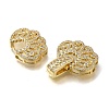 Rack Plating Flower Brass Micro Pave Clear Cubic Zirconia Fold Over Clasps KK-H512-06G-2