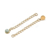 Ion Plating(IP) 316 Surgical Stainless Steel Curb Chain Extender with Natural  Amazonite Round Charm STAS-A097-01G-02-2