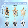 20Pcs 2 Colors Alloy Rhinestone Pendants ENAM-SC0004-47-2