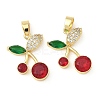 Brass Micro Pave Cubic Zirconia Pendants KK-S529-01G-1