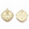 Brass Micro Pave Clear Cubic Zirconia Pendants KK-R126-018-NF-1