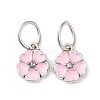 Enamel Style Flower Alloy Rhinestone Charms ENAM-S085-07-2