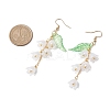 Flower Acrylic with 304 Stainless Steel Dangle Earrings EJEW-JE06142-3