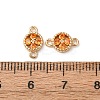 Brass Pave Cubic Zirconia Connector Charms ZIRC-L105-02G-4