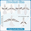 48Pcs 6 Style Alloy & Acrylic & Glass Pendants PALLOY-AR00032-2