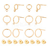 30Pcs 3 Style Brass Cricle Stud Earring Findings KK-AR0002-99-1