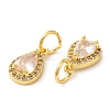 Rack Plating Brass Micro Pave Clear Cubic Zirconia Charms KK-Z026-10G-2